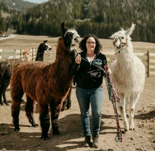 Michelle mit Lamas